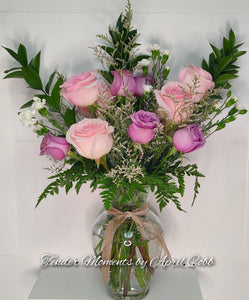 "Be Mine" Conversation Heart Floral Vase Arrangement