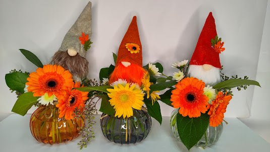 Me and my Gnomies! Glass Pumpkin| Fall Floral Collection