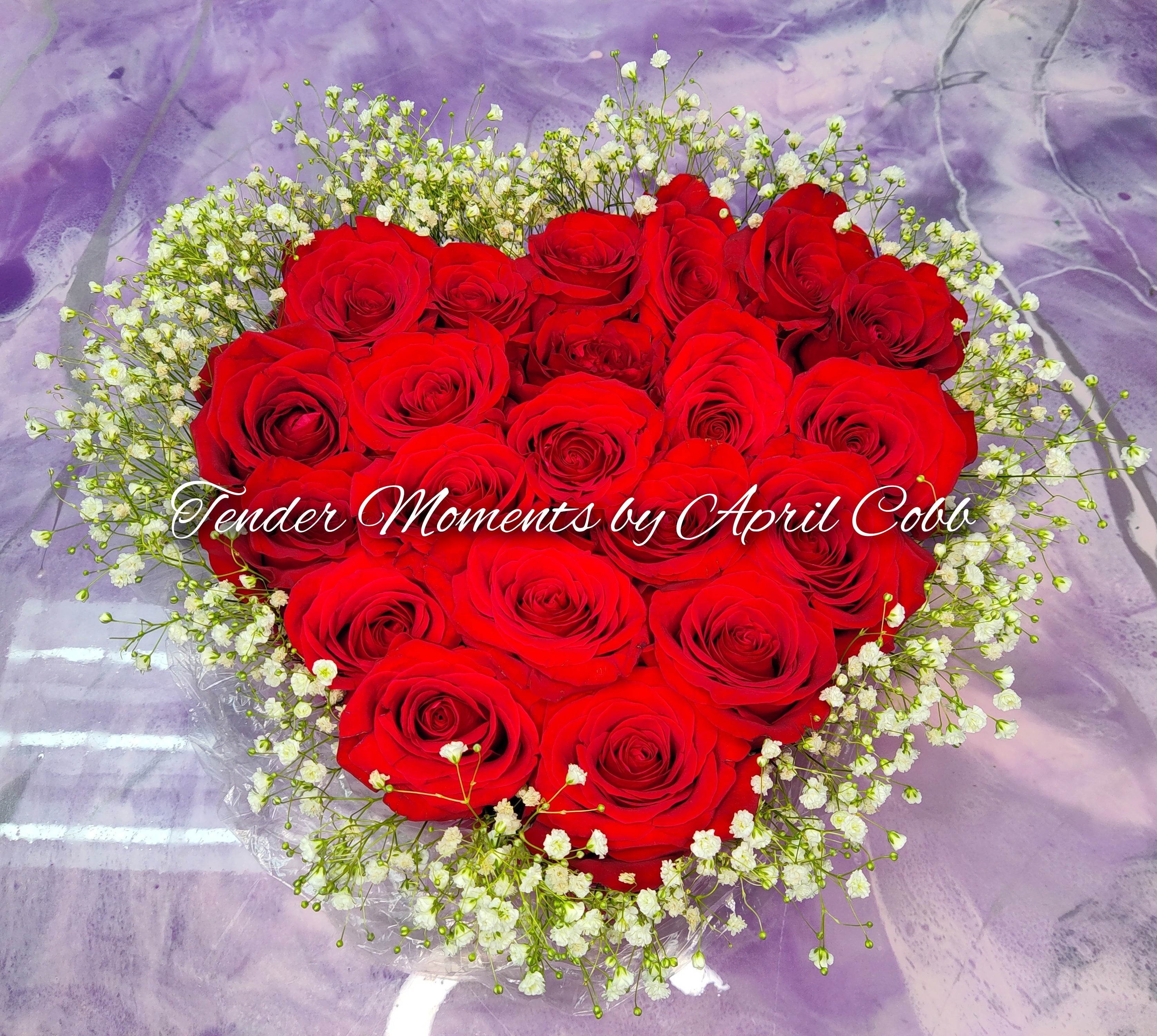 "With my whole HEART" - Red Roses + Velvet Heart Box (Sweetest Day)