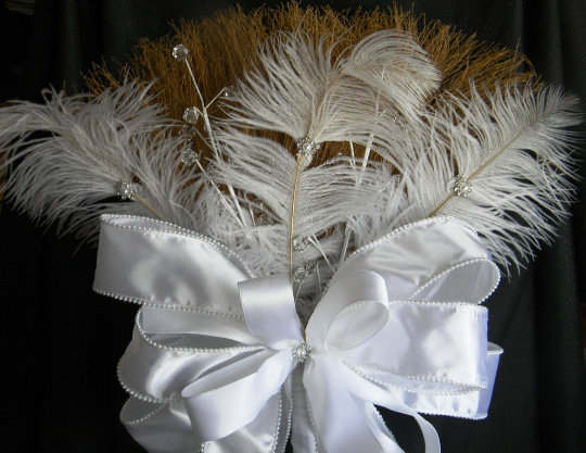 Feather Glam Wedding Broom
