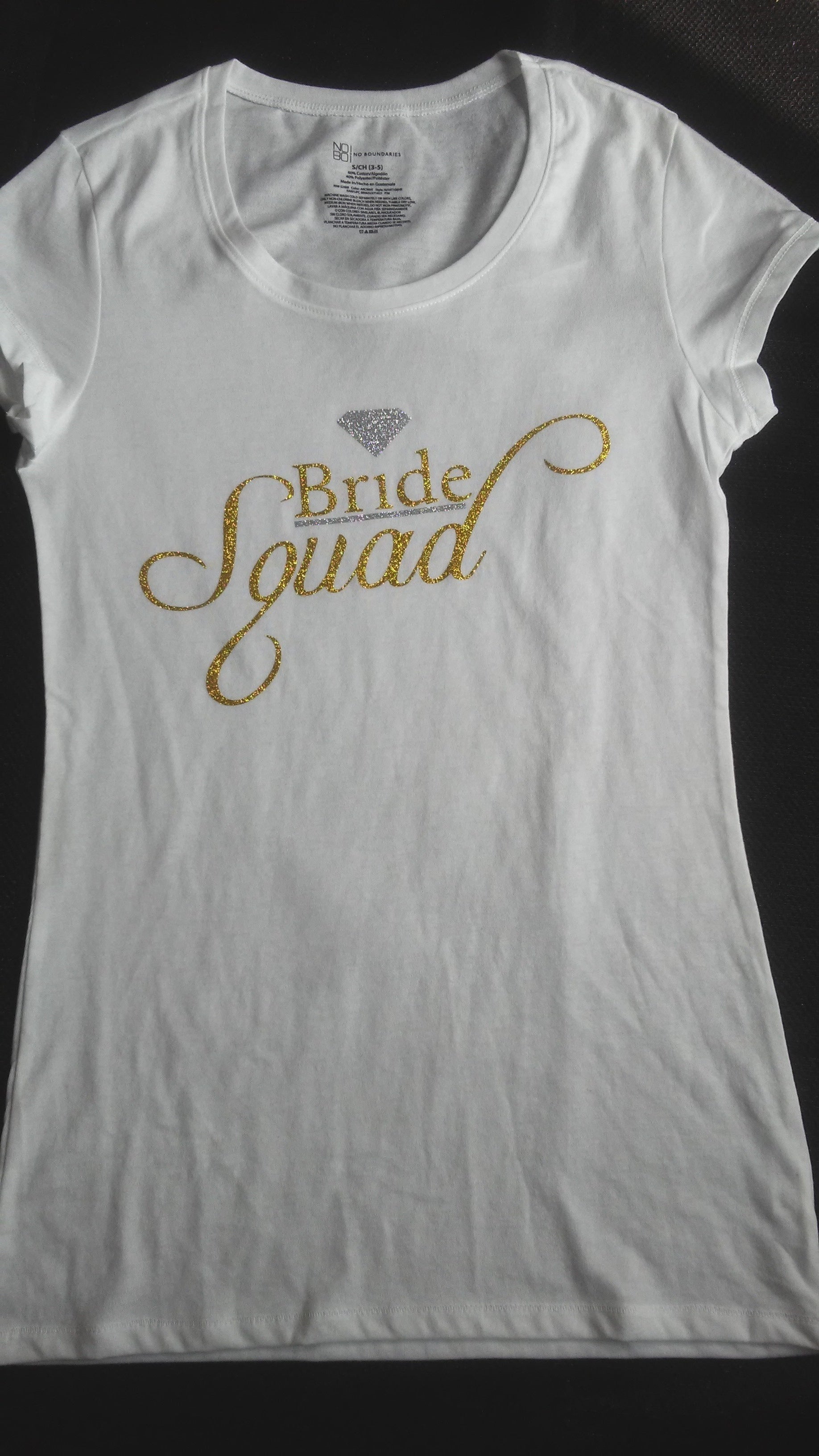Silver & Gold Bling Bride Squad T-Shirt