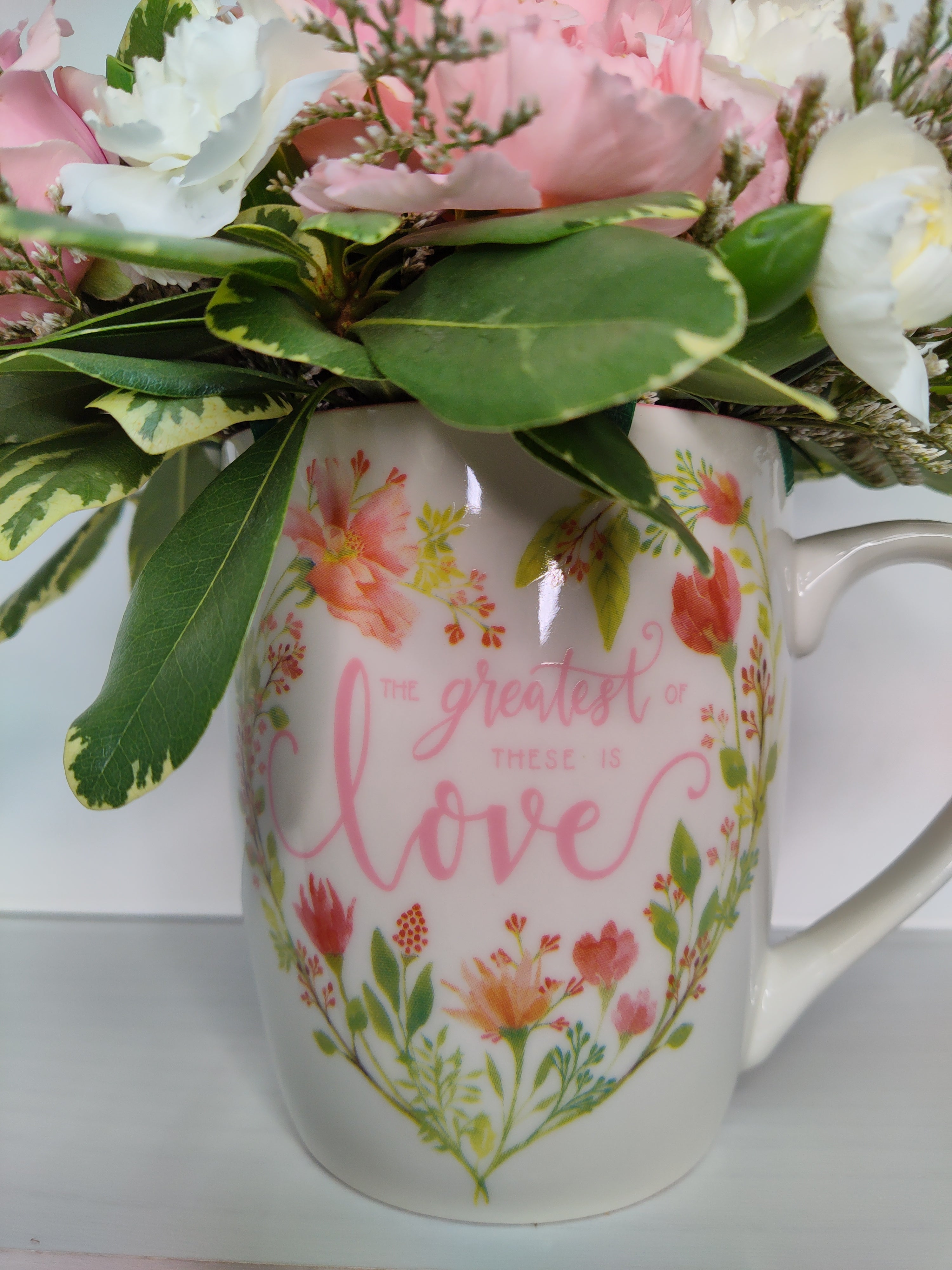 Faith - Hope - LOVE!  Mug | Floral Bouquet | Candy Gift Set