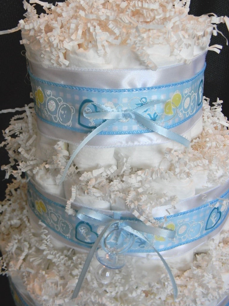 Blue & Black Little Man Baby Shower Diaper Cake | Nepheryn Party