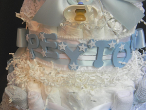 "Peyton" - Personalized Diaper Cake (3 Tier)